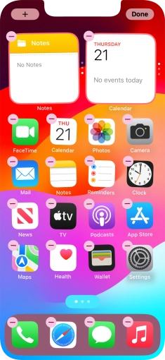 Press the home screen icon. Press the home screen icon.