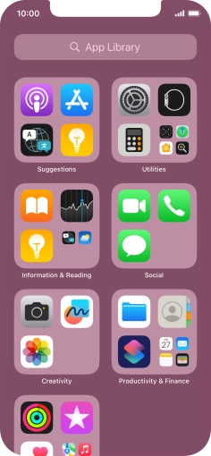 Press the required app. Press the required app.