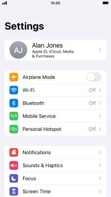 Press Personal Hotspot. Press Personal Hotspot.