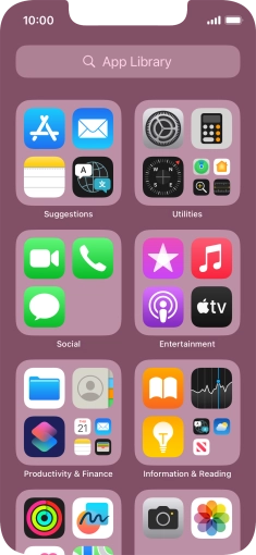 Press the required app. Press the required app.