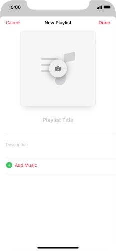 Press the text input field and key in a name for the playlist. Press the text input field and key in a name for the playlist.