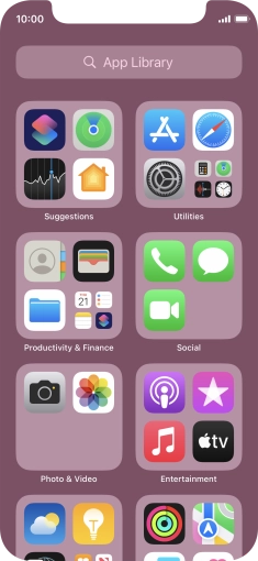 Press the required app. Press the required app.