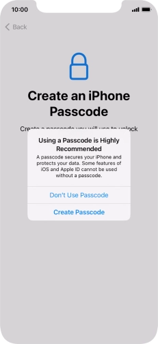 If you turn off the function, press Don't Use Passcode. If you turn off the function, press Don't Use Passcode.