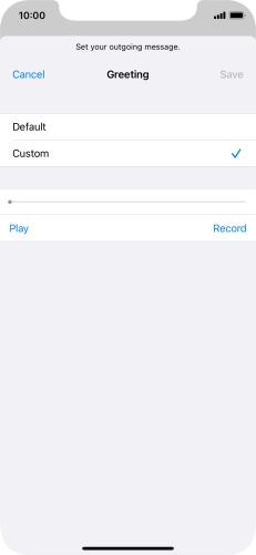 Press Record to start recording a personal greeting. Press Record to start recording a personal greeting.