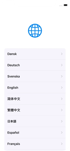 Press the required language. Press the required language.
