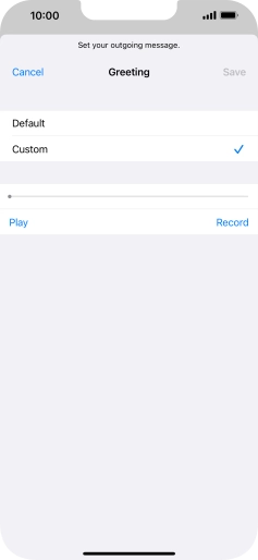 Press Record to start recording a personal greeting. Press Record to start recording a personal greeting.