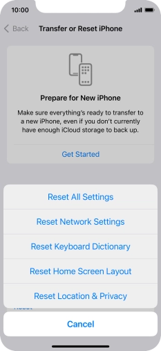 Press Reset All Settings. Press Reset All Settings.
