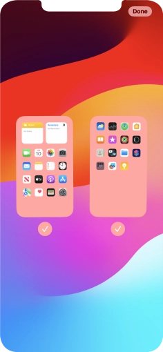 Press the fields below the required home screens to select or deselect them. Press the fields below the required home screens to select or deselect them.