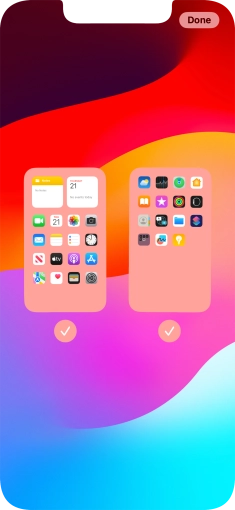 Press the fields below the required home screens to select or deselect them. Press the fields below the required home screens to select or deselect them.