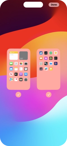 Press the fields below the required home screens to select or deselect them. Press the fields below the required home screens to select or deselect them.