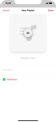 Press the text input field and key in a name for the playlist. Press the text input field and key in a name for the playlist.
