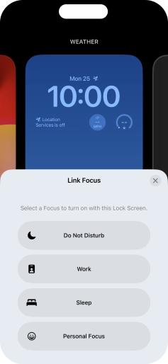 Press the required focus mode. Press the required focus mode.