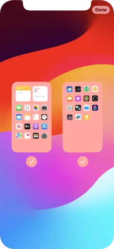 Press the fields below the required home screens to select or deselect them. Press the fields below the required home screens to select or deselect them.