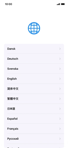 Press the required language. Press the required language.