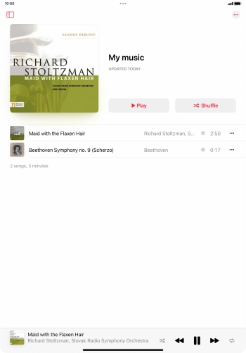 Press the song title. Press the song title.