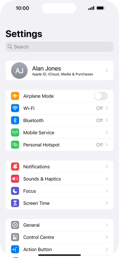 Press Personal Hotspot. Press Personal Hotspot.