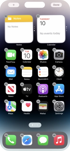 Press the home screen icon. Press the home screen icon.