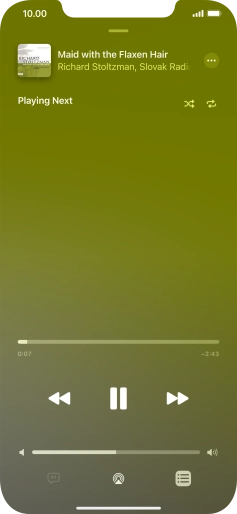 Press the shuffle icon to turn the function on or off. Press the shuffle icon to turn the function on or off.