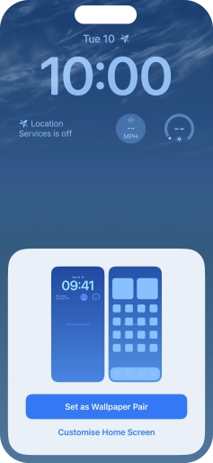To use the same colour theme on the home screen, press Set as Wallpaper Pair. To use the same colour theme on the home screen, press Set as Wallpaper Pair.
