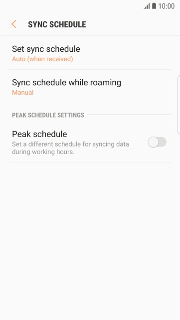 Press Set sync schedule. Press Set sync schedule.