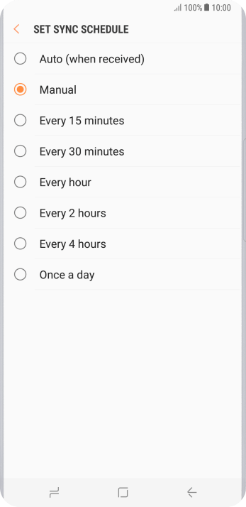 Press the required setting. Press the required setting.