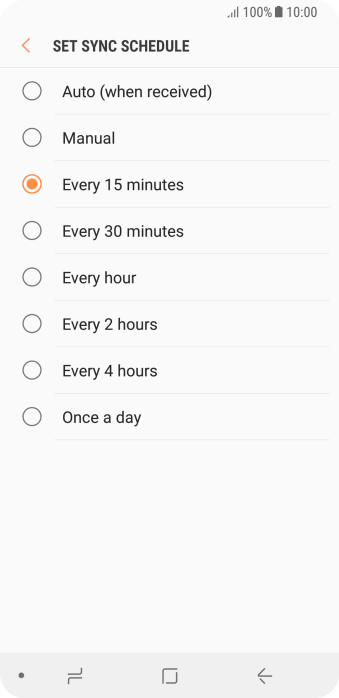 Press the required setting. Press the required setting.