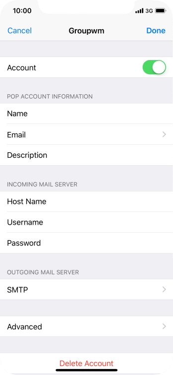 Press SMTP. Press SMTP.