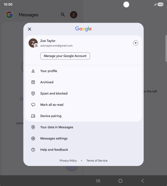Press Messages settings. Press Messages settings.