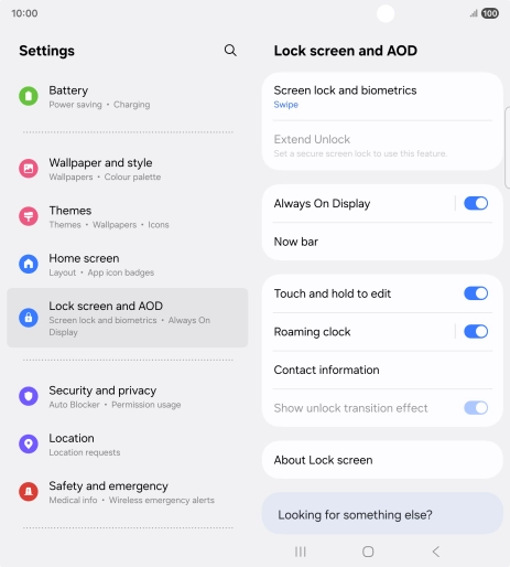 Press Screen lock and biometrics. Press Screen lock and biometrics.