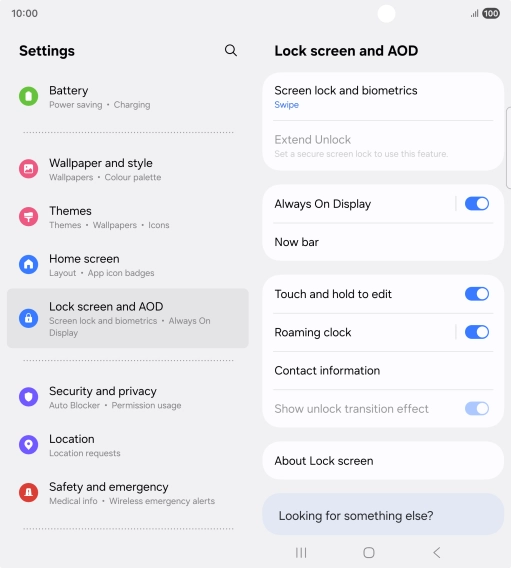 Press Screen lock and biometrics. Press Screen lock and biometrics.