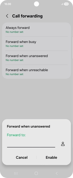 Key in +447953222222 and press Enable. Key in +447953222222 and press Enable.