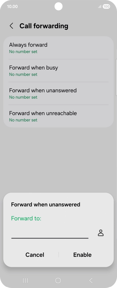 Key in +447953222222 and press Enable. Key in +447953222222 and press Enable.