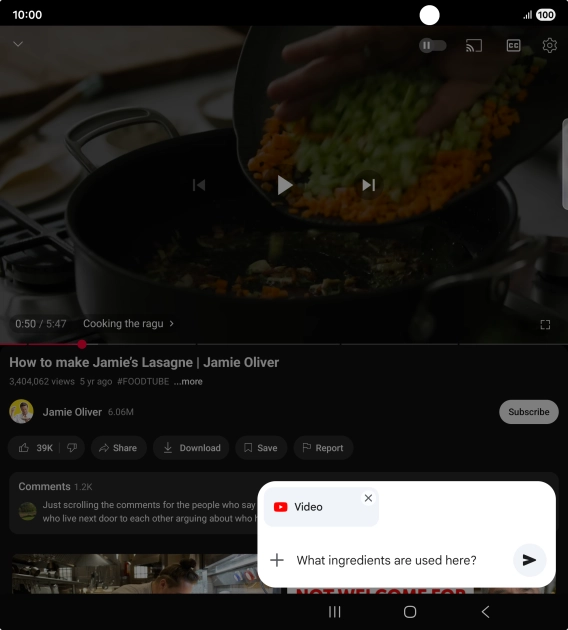 Follow the instructions on the screen to type or speak the required question for the video. Follow the instructions on the screen to type or speak the required question for the video.