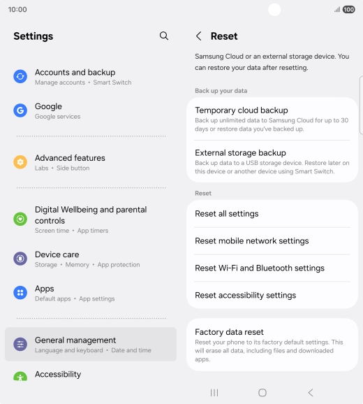 Press Reset mobile network settings. Press Reset mobile network settings.