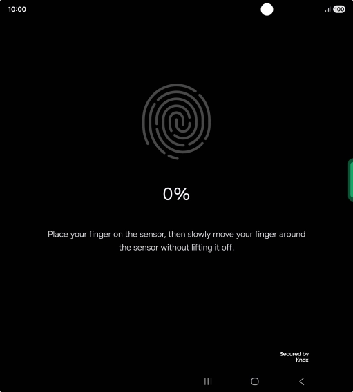 Follow the instructions on the screen to create the phone lock code using your fingerprint. Follow the instructions on the screen to create the phone lock code using your fingerprint.