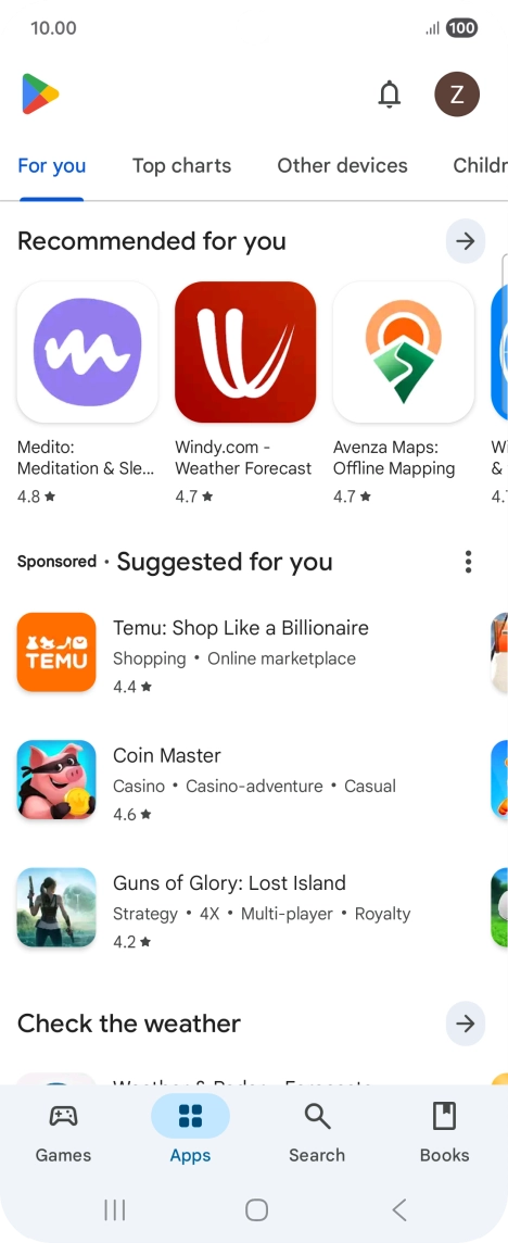 Press the profile icon. Press the profile icon.
