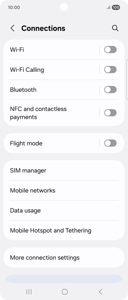 Press Bluetooth. Press Bluetooth.