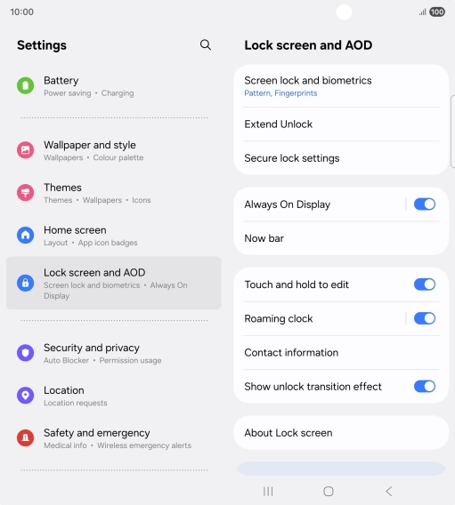 Press Screen lock and biometrics and key in the additional phone lock code you created earlier. Press Screen lock and biometrics and key in the additional phone lock code you created earlier.