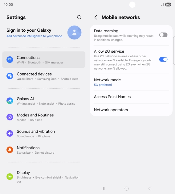 Press Network mode. Press Network mode.
