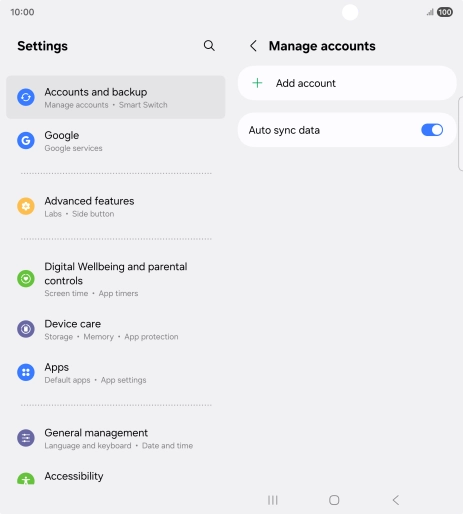 Press Add account. Press Add account.