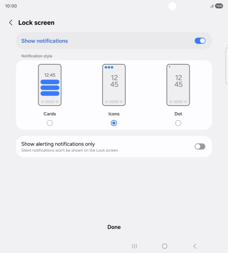 Press the required settings to turn them on or off. Press the required settings to turn them on or off.