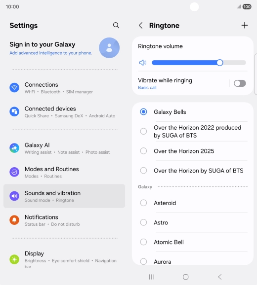 Press the required ring tones to hear them. Press the required ring tones to hear them.