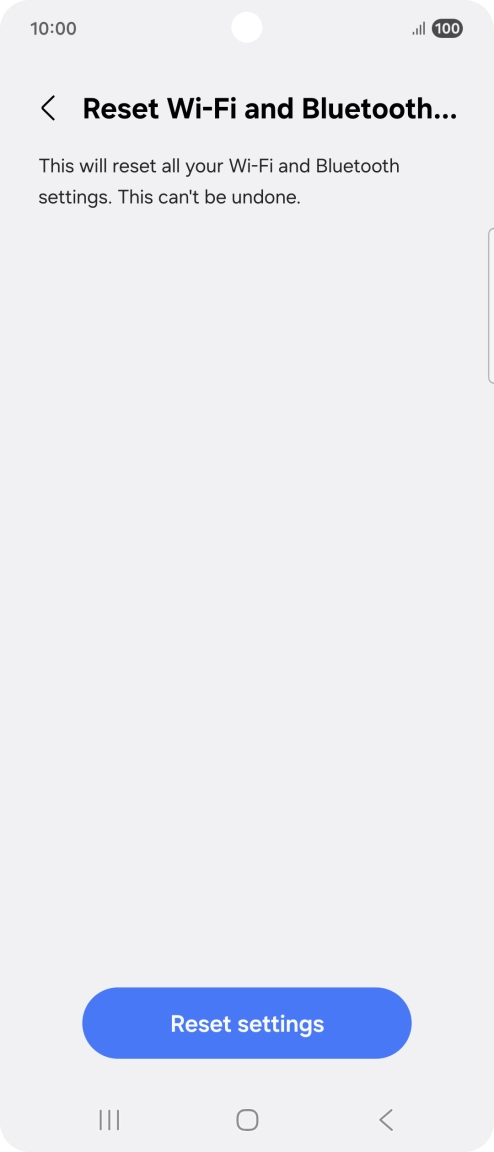 Press Reset settings. Press Reset settings.