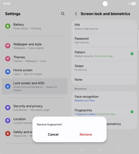 Press Remove. Press Remove.