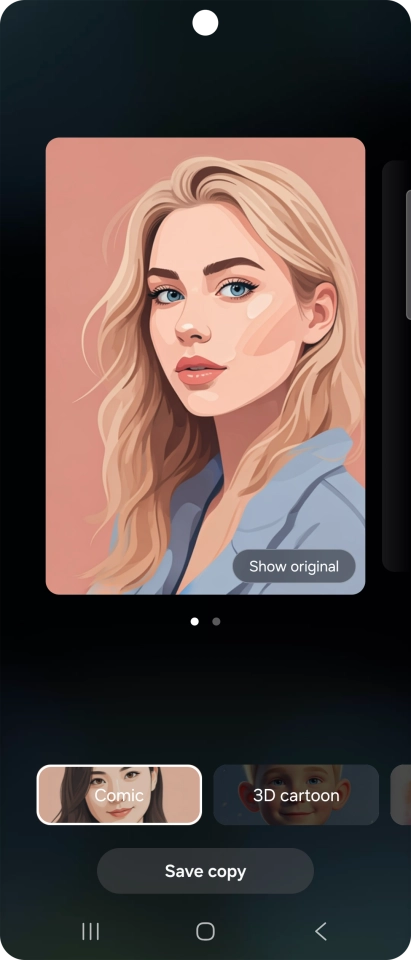 Press Save copy to save the generated photo suggestion. Press Save copy to save the generated photo suggestion.