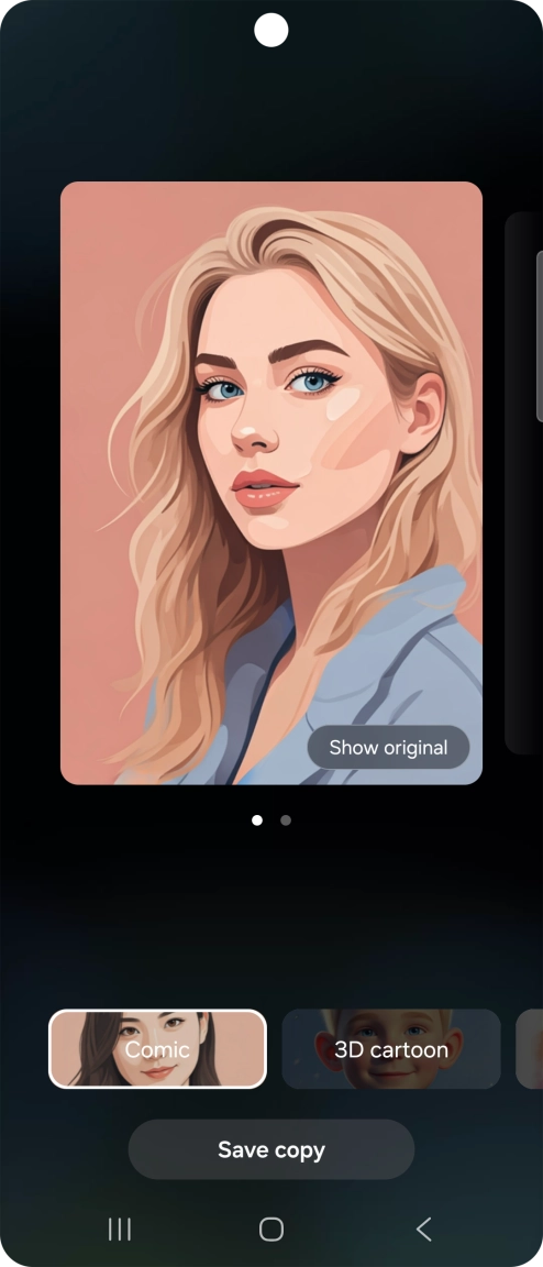 Press Save copy to save the generated photo suggestion. Press Save copy to save the generated photo suggestion.