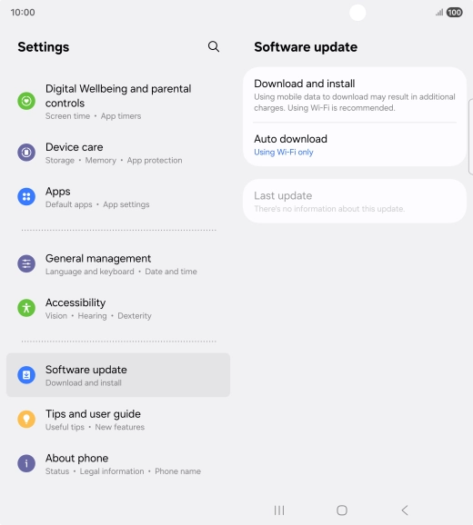 Press Download and install. If a new software version is available, it's displayed. Follow the instructions on the screen to update the phone software. Press Download and install. If a new software version is available, it's displayed. Follow the instructions on the screen to update the phone software.