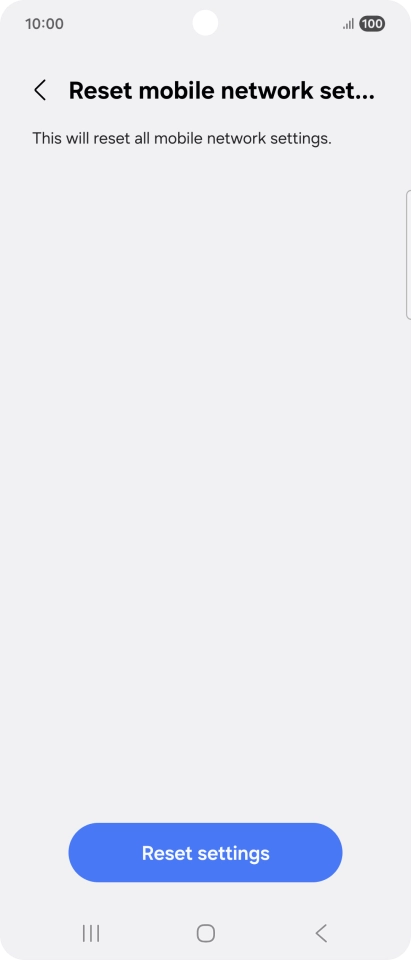 Press Reset settings. Press Reset settings.