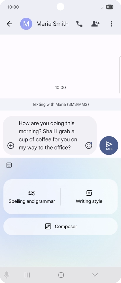 To change the writing style of your text, press Writing style and follow the instructions on the screen to use the function. To change the writing style of your text, press Writing style and follow the instructions on the screen to use the function.