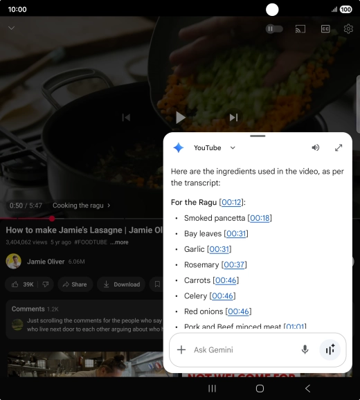 The answer from Gemini to your question is displayed. The answer from Gemini to your question is displayed.
